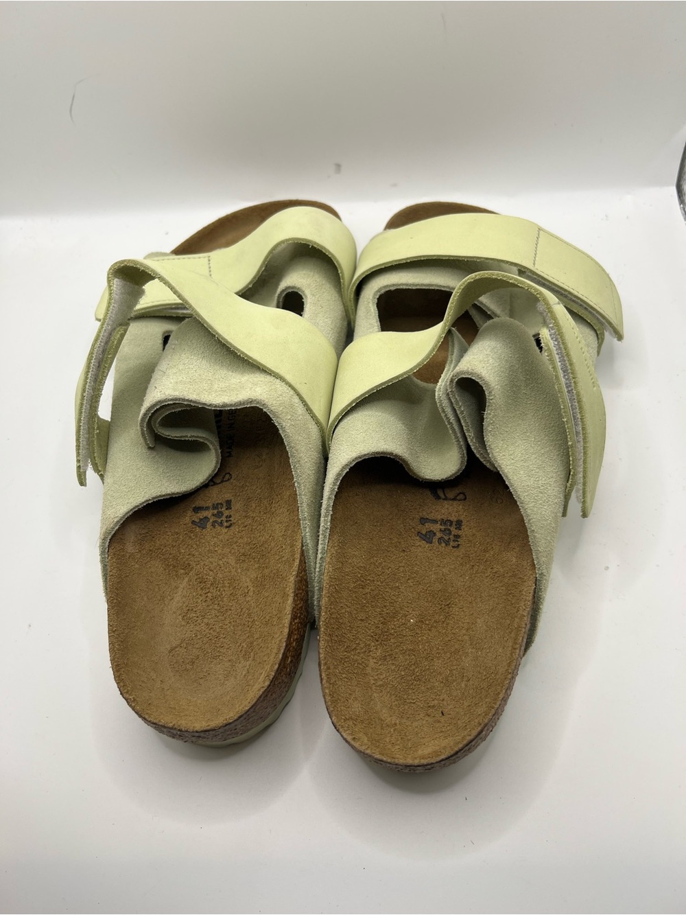 Birkenstock Arizona Suede Sandals - Pale Green - Picture 12 of 14